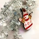 Серьги новогодние Снеговики (основание американский орех) - изображение 3