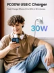Мережевий зарядний пристрій UGREEN CD319 USB-C Nexode Mini 30W PD QC4.0 PD3.0 GaN Tech White (15326) - зображення 2