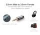 Перехідник UGREEN 2.5mm Male to 3.5mm Female Black (20501) - зображення 4