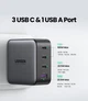 Сетевое зарядное устройство UGREEN CD226 USB+3xUSB-C 100W QC4.0 PD3.0 GaN Grey (40747) - изображение 2