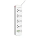 Мережевий фільтр-подовжувач ProLogix Premium PRSC4408W 4 розетки, 4 USB, вимикачі 2 м - зображення 3