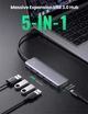USB-хаб Ugreen USB 3.0 hub портативный тонкий 4-портовый концентратор 16 см Black (CM219) - изображение 2