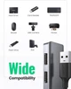 USB-хаб Ugreen USB 3.0 hub портативный тонкий 4-портовый концентратор 16 см Black (CM219) - изображение 6