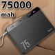 Портативна батарея повербанк Power bank Hoco J94 75 000 mAh пауербанк павер бенк для телефону зі швидкою зарядкою з ремінцем 22.5W, Чорний - зображення 1