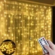 Гибкая светодиодная гирлянда штора Роса с пультом 3х3м 300LED DL от USB теплый белый 1000-ZABI-31G - изображение 1
