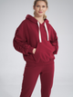 Bluza damska z kapturem kangurka Figl M801 S Ciemnoczerwona (5902194407205) - obraz 2