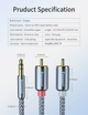 Кабель AUX - 2RCA (тато-тато) ESSAGER jack 3.5 мм 2м - зображення 10