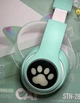 Накладные Bluetooth наушники AKS-28 с кошачьими ушками, RGB подсветка, Green - изображение 4