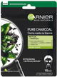 Тканинна маска для обличчя Garnier Pure Charcoal Black Tissue Очищувальна Матуюча 28 г (3600542097239) - зображення 1