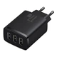 Сетевое зарядное устройство Baseus 3USB 3.4A тройной адаптер 17W, Черный - изображение 3