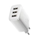 Сетевое зарядное устройство Baseus 3USB 3.4A тройной адаптер 17W, Белый - изображение 4