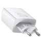 Мережевий зарядний пристрій Baseus 2USB Type-C 3A QC3.0 PD3.0 потрійний адаптер 30W з швидкою зарядкою, Білий - зображення 5