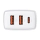 Мережевий зарядний пристрій Baseus 2USB Type-C 3A QC3.0 PD3.0 потрійний адаптер 30W з швидкою зарядкою, Білий - зображення 3