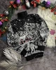 Мужской новогодний свитер с оленями "Snowy Forest" Чёрный, под шею, размер L - изображение 2