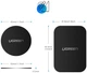 Płytki do uchwytu Ugreen LP123 1xRectangle & 1xRound Metal Plate for Magnetic Phone Stand Black (60410) - obraz 2