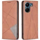 Чохол-книжка з кишеньками UniCase Geometric Pattern для Xiaomi Redmi 13C / Poco C65 - Brown - зображення 1