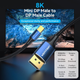 Кабель Vention mini DisplayPort - DisplayPort v1.4 1.5m Black, 8K 60 Hz, 4K 144Hz, 2K 165Hz, 1080P 240Hz (HCFLG) - изображение 2