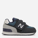 Buty sportowe chłopięce na rzepy New Balance 574 IV574BD1 23 Czarne (195481365097) - obraz 1