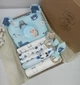 Набір для новонародженого: 5 пелюшок, подушка і іграшки a.l.babybox Котики Блакитні - зображення 1