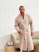 Подарочный набор от COSY Мужской вафельный халат 2XL с полотенцем (беж) в коробке (P-822+Cb311/2XL) - изображение 2