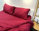 Постільна білизна LARA сатин-страйп LUX red d13225е180 з простирадлом на резинці 180х200х25 євро - зображення 2