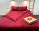 Постільна білизна LARA сатин-страйп LUX red d13225е180 з простирадлом на резинці 180х200х25 євро - зображення 4