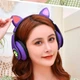 Навушники з котячими вушками Бездротові Wireless headphones Cat ear CXT-B39 Фіолетові з Bluetooth гарнітурою та LED підсвічуванням - зображення 2