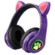 Навушники з котячими вушками Бездротові Wireless headphones Cat ear CXT-B39 Фіолетові з Bluetooth гарнітурою та LED підсвічуванням - зображення 3