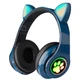Навушники з котячими вушками Бездротові Wireless headphones Cat ear CXT-B39 Сині з Bluetooth гарнітурою та LED підсвічуванням - зображення 3