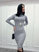 Жіноче плаття-гольф в рубчик Fashion 46/48 сірий - зображення 1