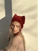 Шапка с ушками кошка D.Hats бордового цвета теплая универсальная - изображение 1