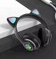 Детские беспроводные Bluetooth наушники Cat Ear (ушки светятся) Черные - изображение 3