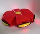 Складной игровой мячик фрисби Flat Ball Disc мяч трансформер летающая тарелка светящаяся с 6 LED красный - изображение 3