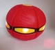 Складной игровой мячик фрисби Flat Ball Disc мяч трансформер летающая тарелка светящаяся с 6 LED красный - изображение 5