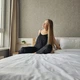 Шовкова жіноча піжама (майка + штані) Lolliloo Чорна, розмір L - зображення 5