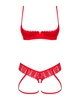 Відкритий комплект бюстгальтер та трусики Obsessive Ingridia set Червоний XL/2XL (SO9033) - зображення 5