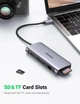 Багатопортовий адаптер концентратор Ugreen USB C 10 в 1 USB C Ethernet з 4K HDMI VGA Grey (YM950) - зображення 6