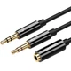 Сплиттер Ugreen переходник-разветвитель 3.5mm 2 AM to 3.5mm AF ABS Black (YM822) - изображение 1