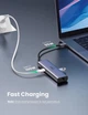 USB-хаб Ugreen USB type-c багато портів адаптер концентратор 7 в 1 алюмінієвий 100 B Grey (YM1007) - зображення 4