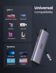USB-хаб Ugreen USB type-c багато портів адаптер концентратор 7 в 1 алюмінієвий 100 B Grey (YM1007) - зображення 7