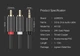 Кабель аудіо Ugreen 3.5 mm to 2RCA стерео розгалужувач PVC 1М Grey (YM833) - зображення 8