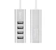 Хаб адаптер USB - на 4 USB - Hoco Line machine HB1 silver 6957531038146 - зображення 5