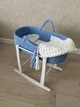 Люлька с подставкой ручной работы голубая LK4525blu - изображение 4