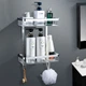 Прямая полка для ванной из алюминия Haoxin HC-11 Rectangular (2 cell) Silver - изображение 1
