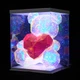 Мишка Love Bear голографический 3D с LED подсветкой с красным сердцем 30 см - изображение 1