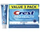 Зубна паста відбілююча Crest Pro Health Whitening 3 шт 365 г для відбілювання від карієсу з відбіленням американська паста крест - зображення 1