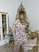 Домашня тепла жіноча піжама COSY з начісом Різдво штани+світшот XL сіра KMW10 - зображення 2