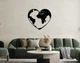 Декоративное панно на стену из дерева Upwood Decor Сердце мир Heart world 39.2 х 35 см black - изображение 1