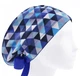 Медицинская шапочка женская HeadwearUniverse универсальная принт Треугольники синие - изображение 1