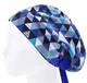 Медицинская шапочка женская HeadwearUniverse универсальная принт Треугольники синие - изображение 3